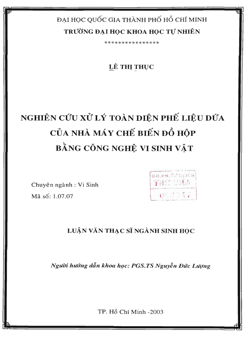 image for page Nghiên cứu xử lý toàn bộ phế liệu dứa của nhà máy chế biến đồ hộp bằng công nghệ vi sinh vật