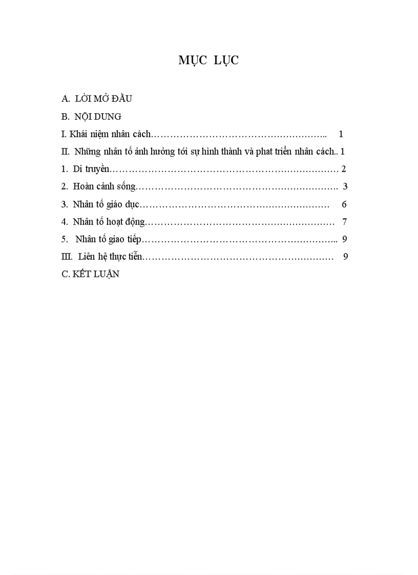 image for page Nhân tố ảnh hưởng tới sự hình thành và phát triển nhân cách mình được 9 bài này