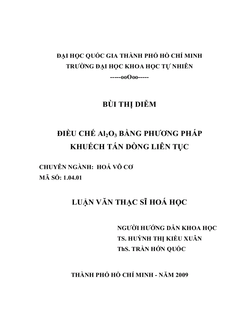 image for page ĐIỀU CHẾ Al2O3 BẰNG PHƯƠNG PHÁP KHUẾCH TÁN DÒNG LIÊN TỤC