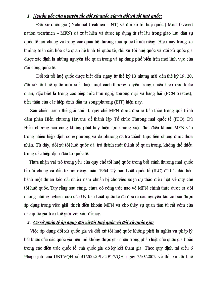 image for page So sánh nguyên tắc đối xử quốc gia và đối xử tối huệ quốc