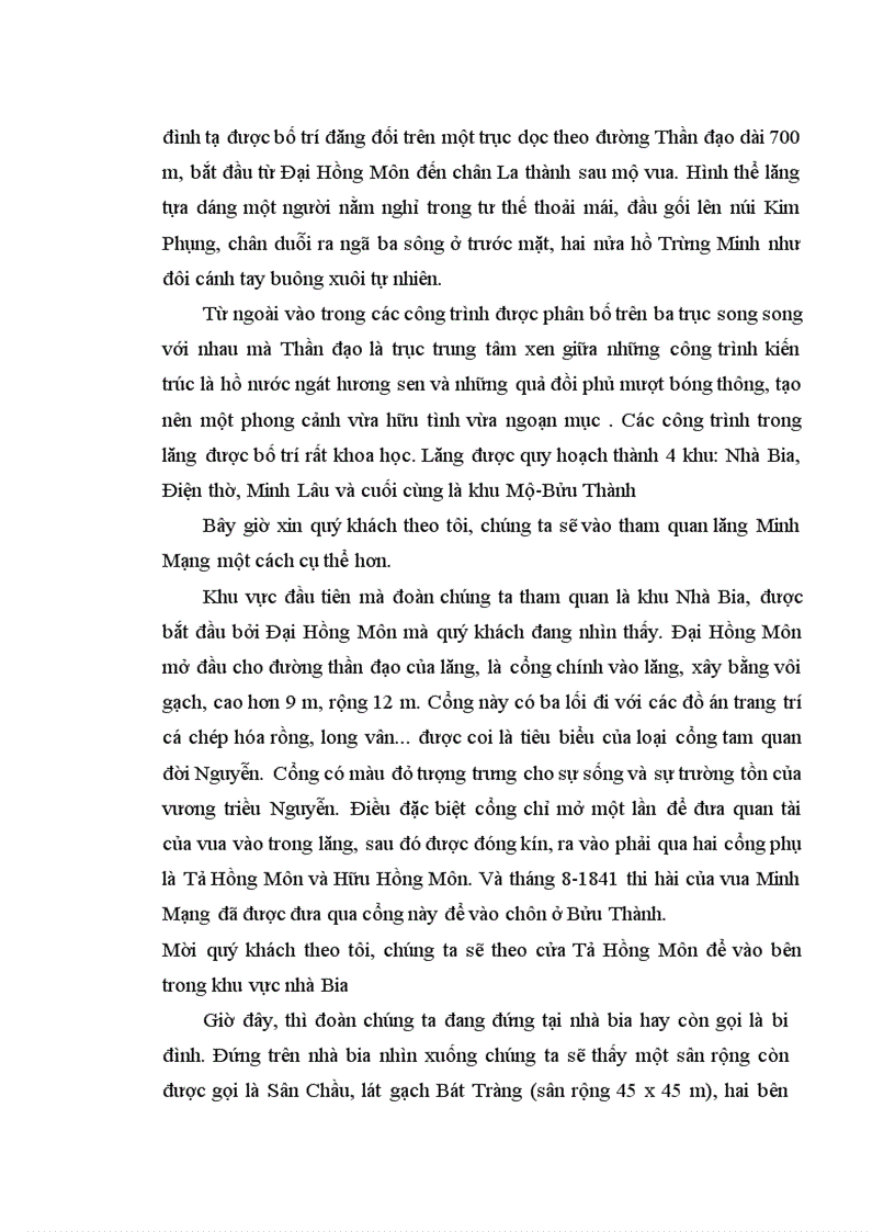 image for page Bài Thuyết minh Lăng Minh Mạng trong hệ thống lăng tẩm Huế