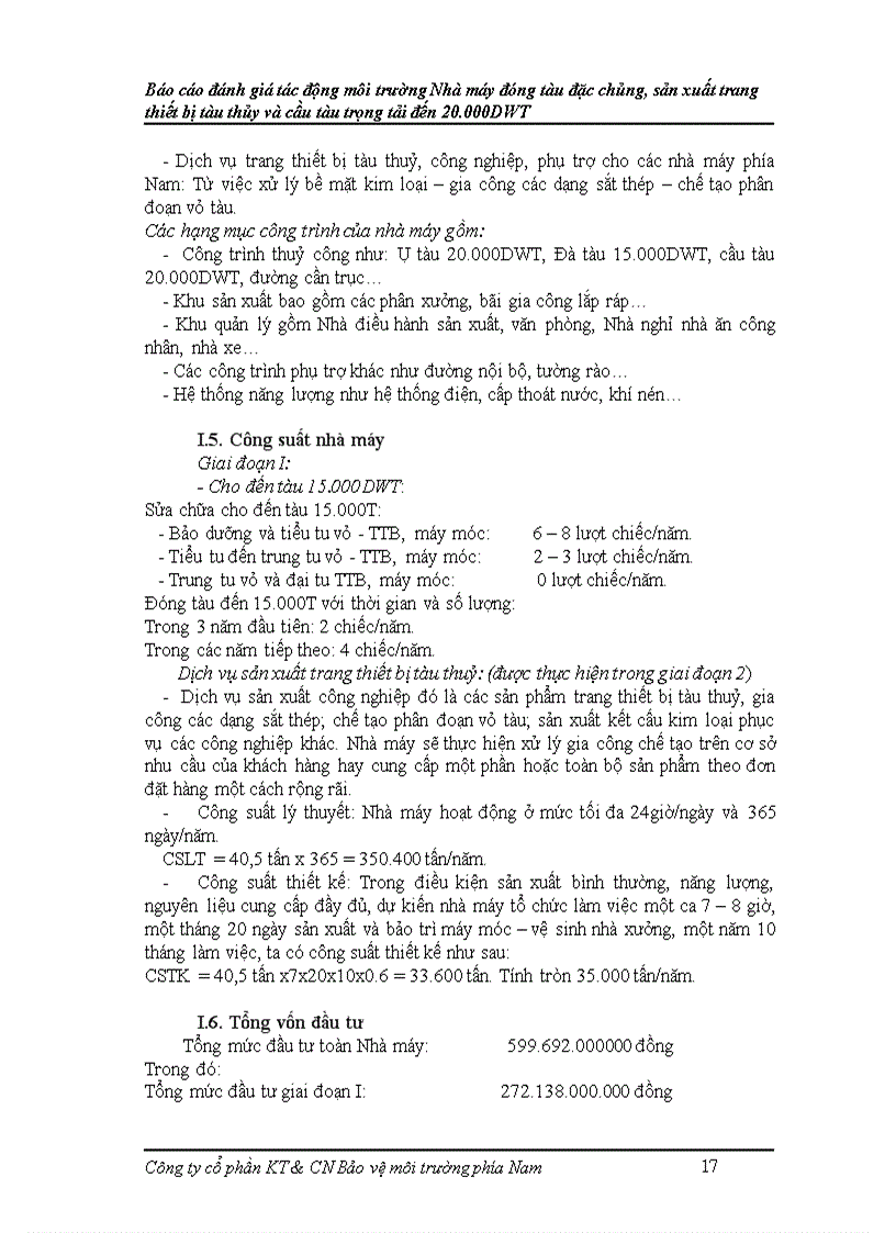 image for page Báo cáo đánh giá tác động môi trường Nhà máy đóng tàu đặc chủng sản xuất trang thiết bị tàu thủy và cầu tàu trọng tải đến 20 000DWT