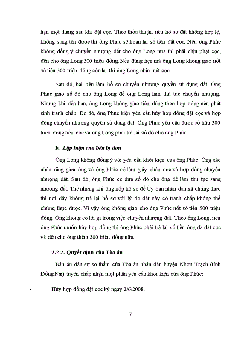 image for page Tìm hiểu 3 vụ việc có tranh chấp về tài sản đặt cọc trong quan hệ chuyển nhượng quyền sử dụng đất