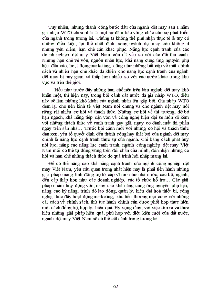 image for page Thực trạng và giải pháp nâng cao năng lực cạnh tranh của ngành dệt may Việt Nam sau khi gia nhập WTO