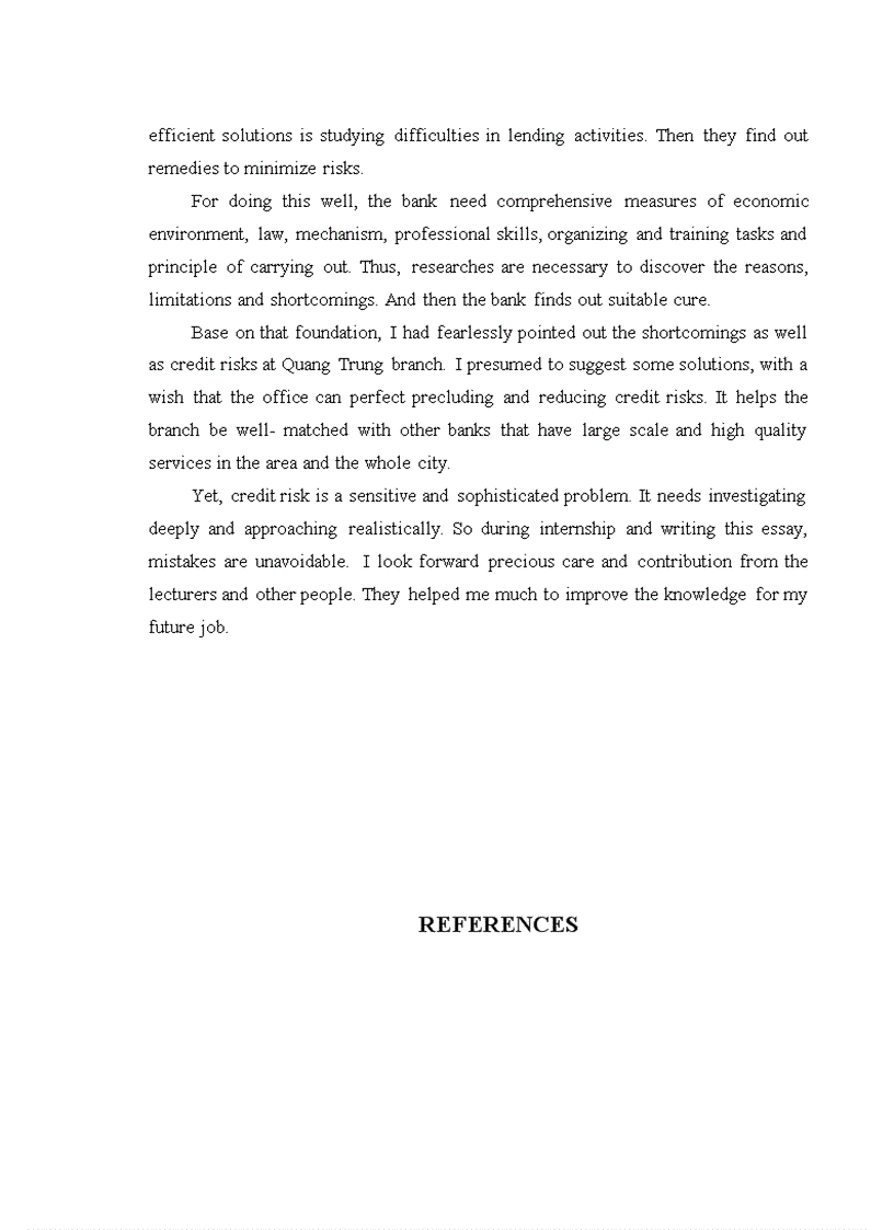 image for page Precluding and reducing solutions to credit risk at Quang Trung branch of Vietnam Bank of Investment and Development