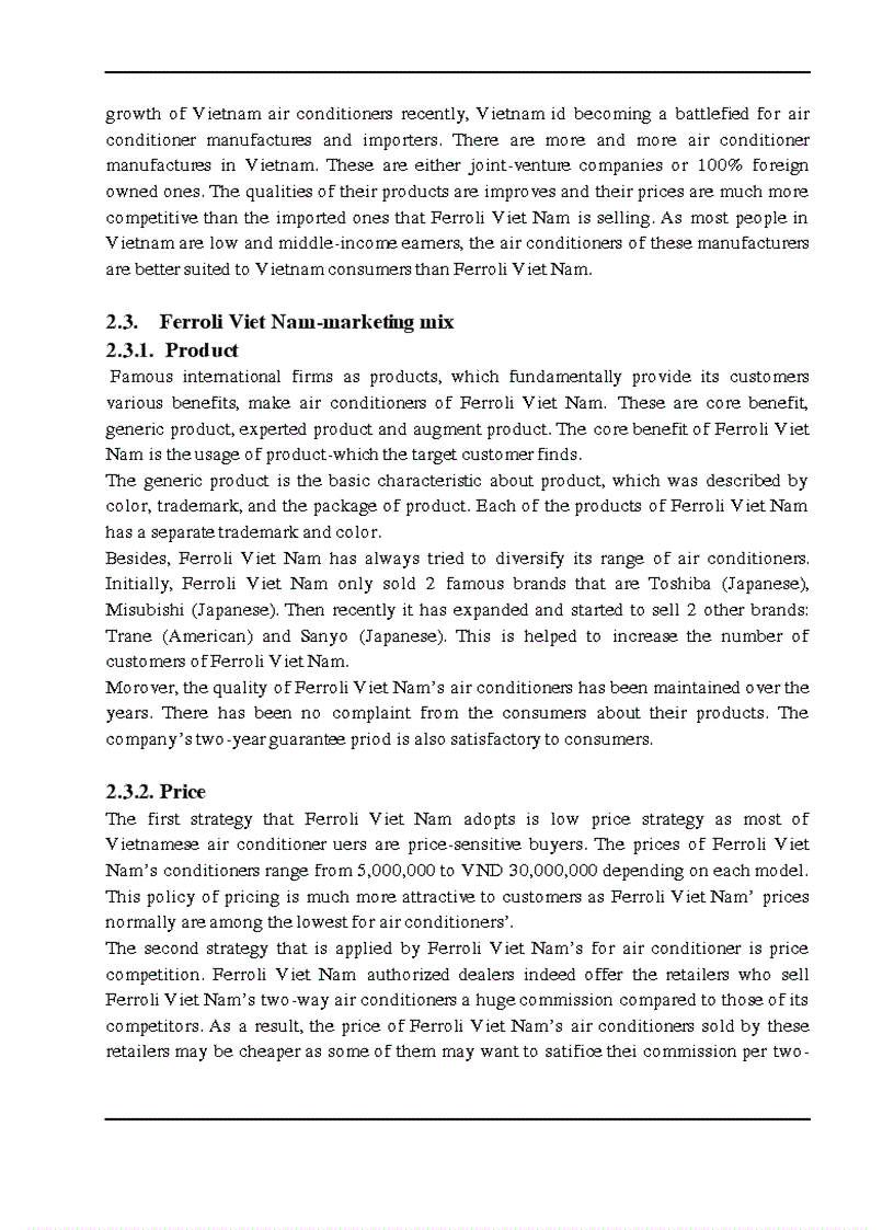 image for page The Marketing Strategy of Ferroli Viet Nam Ltd