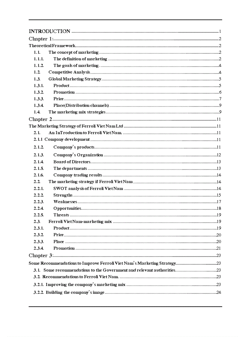 image for page The Marketing Strategy of Ferroli Viet Nam Ltd