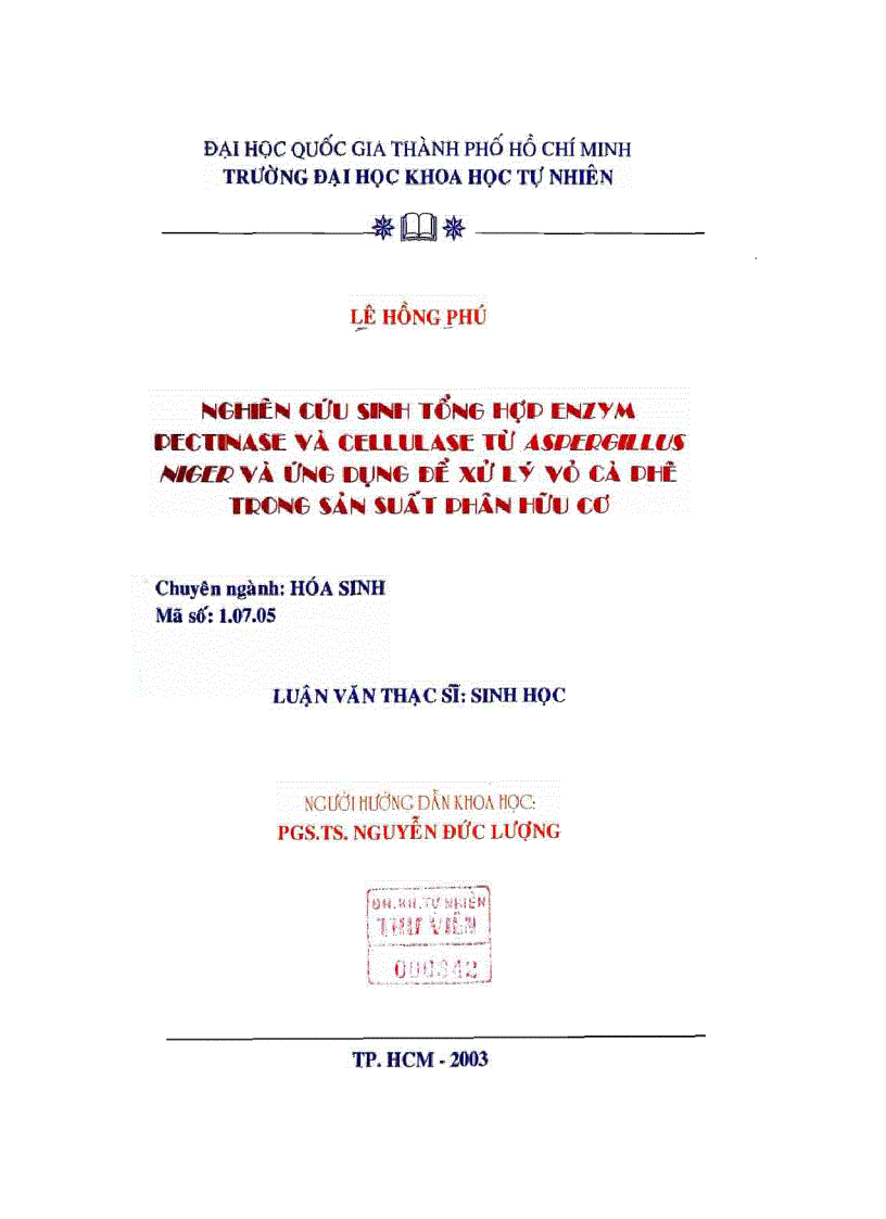 image for page Nghiên cứu sinh tổng hợp enzym pectinase và cellulase từ aspergillus niger và ứng dụng để xử lý vỏ cà phê trong sản xuất phân hữu cơ