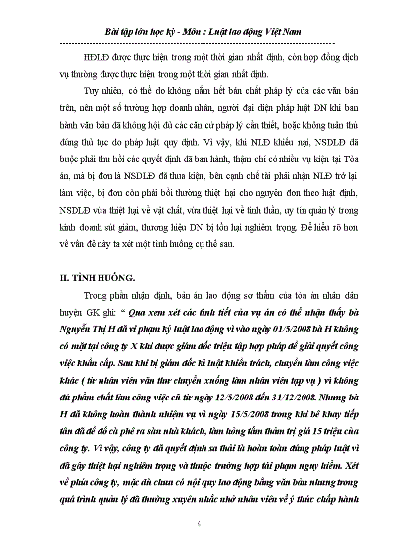 image for page Bài tập học kỳ Luật Lao động đề 4 Phân tích đặc trưng của hợp đồng lao động và phân biệt với hợp đồng dịch vụ dân sự