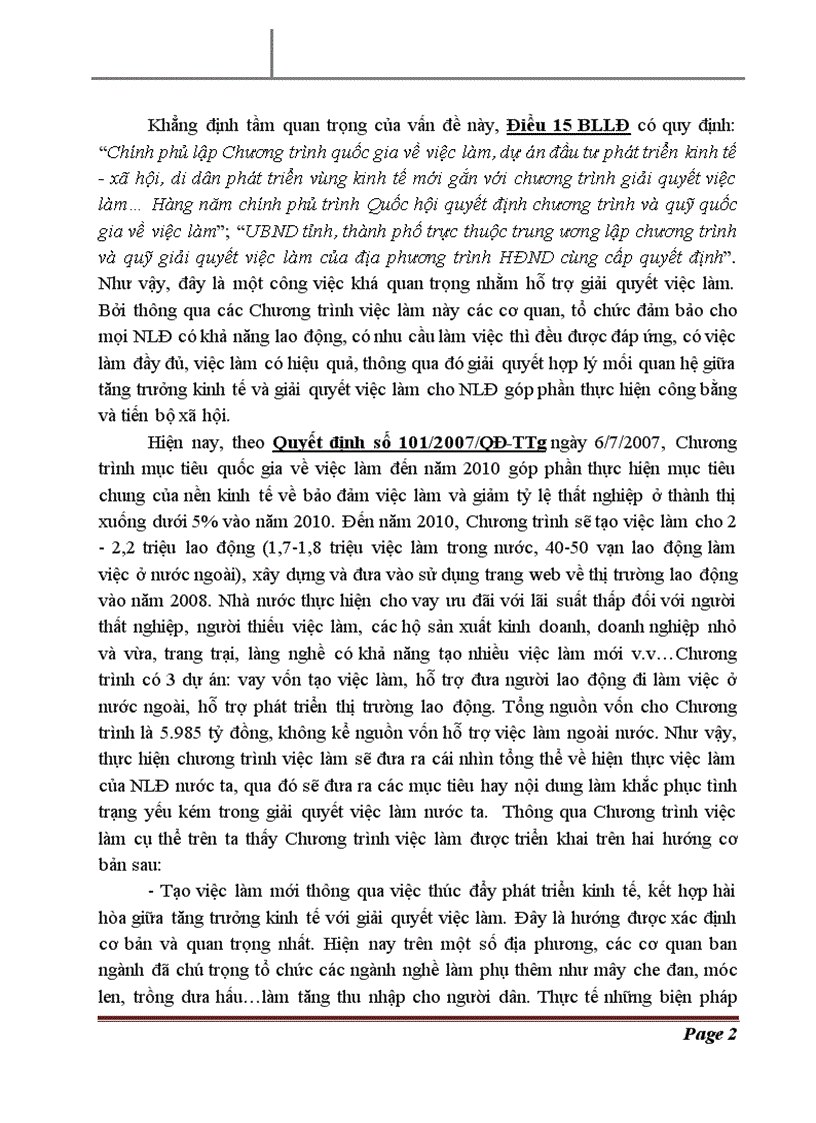 image for page Bài tập học kỳ Luật Lao động đề 14 Phân tích các biện pháp hỗ trợ và giải quyết việc làm cho người lao động