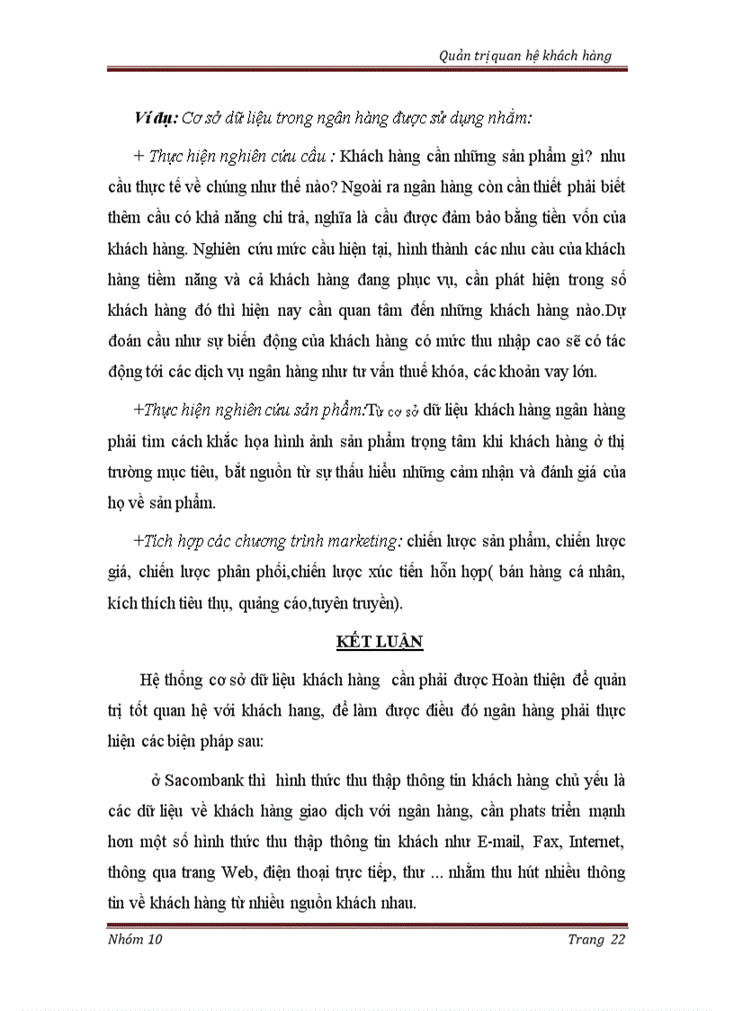 image for page Cơ sở dữ liệu khách hàng và sử dụng IT trong phân tích quản lý dữ liệuTrong ngân hàng Sacombank