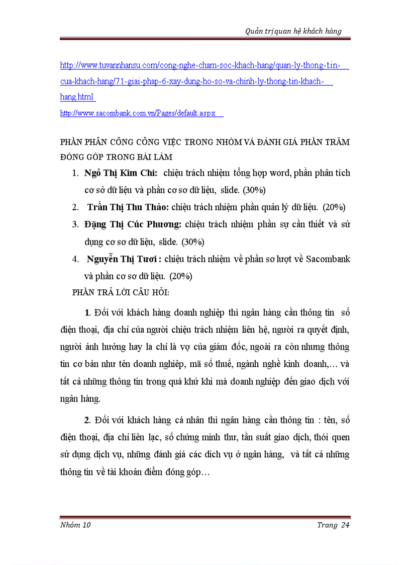 image for page Cơ sở dữ liệu khách hàng và sử dụng IT trong phân tích quản lý dữ liệuTrong ngân hàng Sacombank