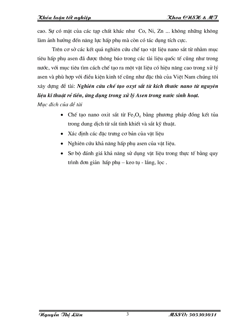 image for page Nghiên cứu chế tạo oxyt sắt từ kích thước nano từ nguyên liệu kỹ thuật rẻ tiền ứng dụng trong xử lý Asen trong nước sinh hoạt