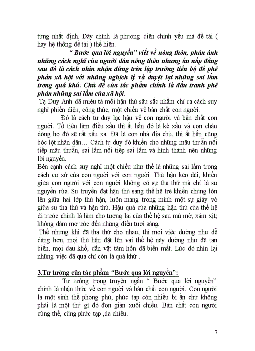 image for page Phân tích đề tài chủ đề tư tưởng trong tác phẩm bước qua lời nguyền của tạ duy anh