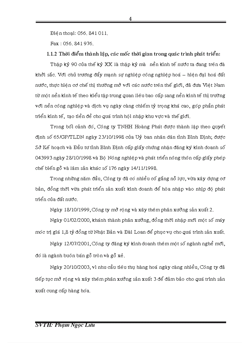 image for page Báo cáo thực tập tại Công ty TNHH Hoàng Phát Quy Nhơn