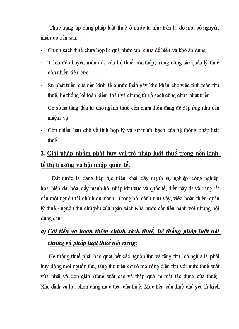image for page ĐỀ BÀI TẬP SỐ 9 học kì tài chính Vai trò của pháp luật thuế của nước ta hiện nay các giải pháp chủ yếu để phát huy vai trò đó trong điều kiện phát triển kinh tế thị trường và hội nhậ