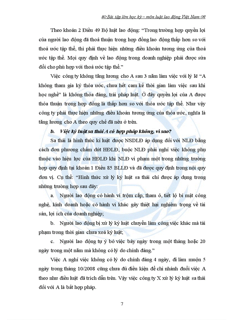 image for page Bài tập lớn hoc kỳ môn lao động đề 8