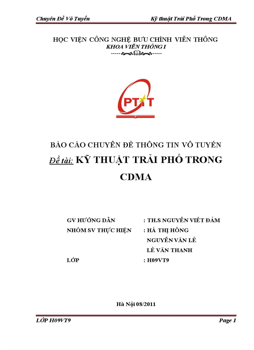 image for page Kỹ thuật trải phổ trong cdma