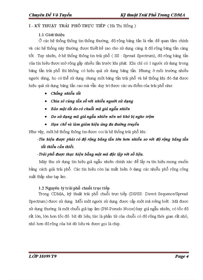 image for page Kỹ thuật trải phổ trong cdma