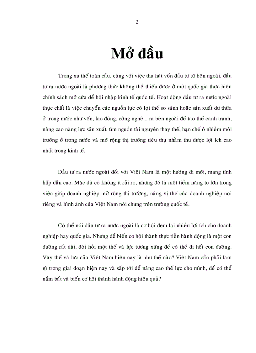 Những giải pháp đẩy mạnh đầu tư ra nước ngoài của việt nam trong tiến trình hội nhập kinh tế