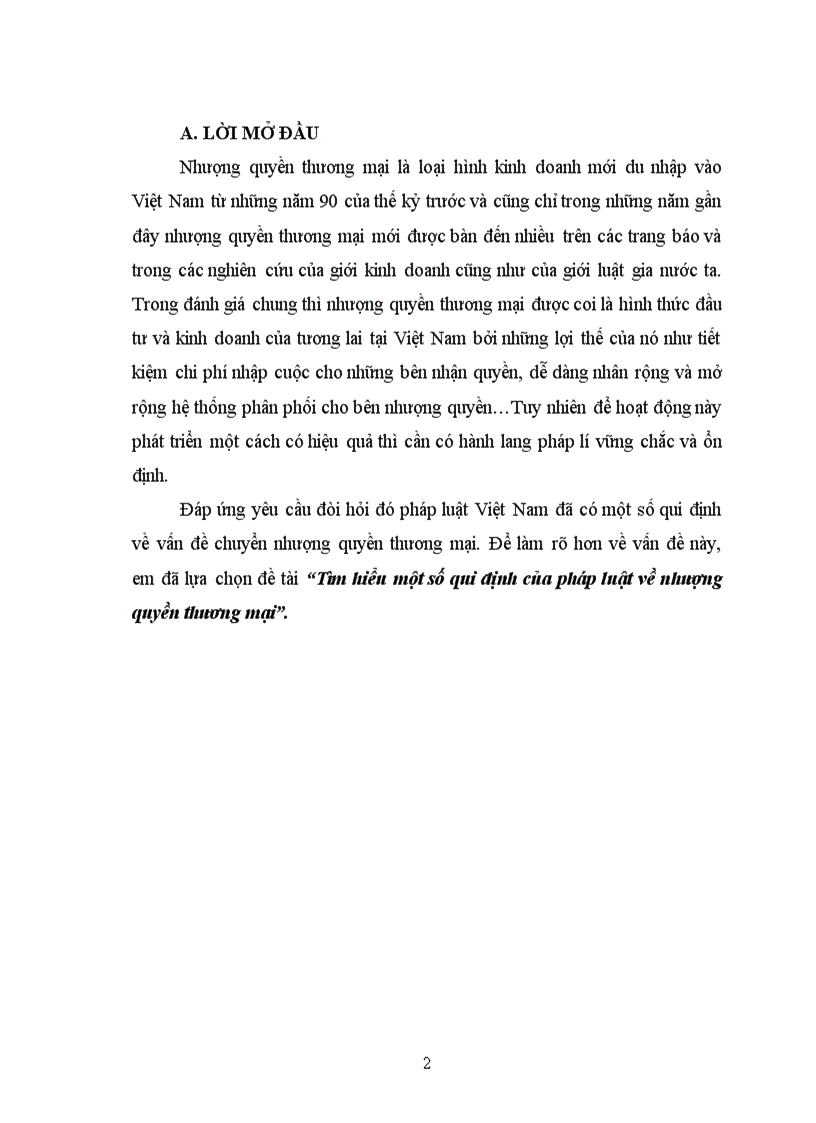 image for page Tìm hiểu một số qui định của pháp luật về nhượng quyền thương mại