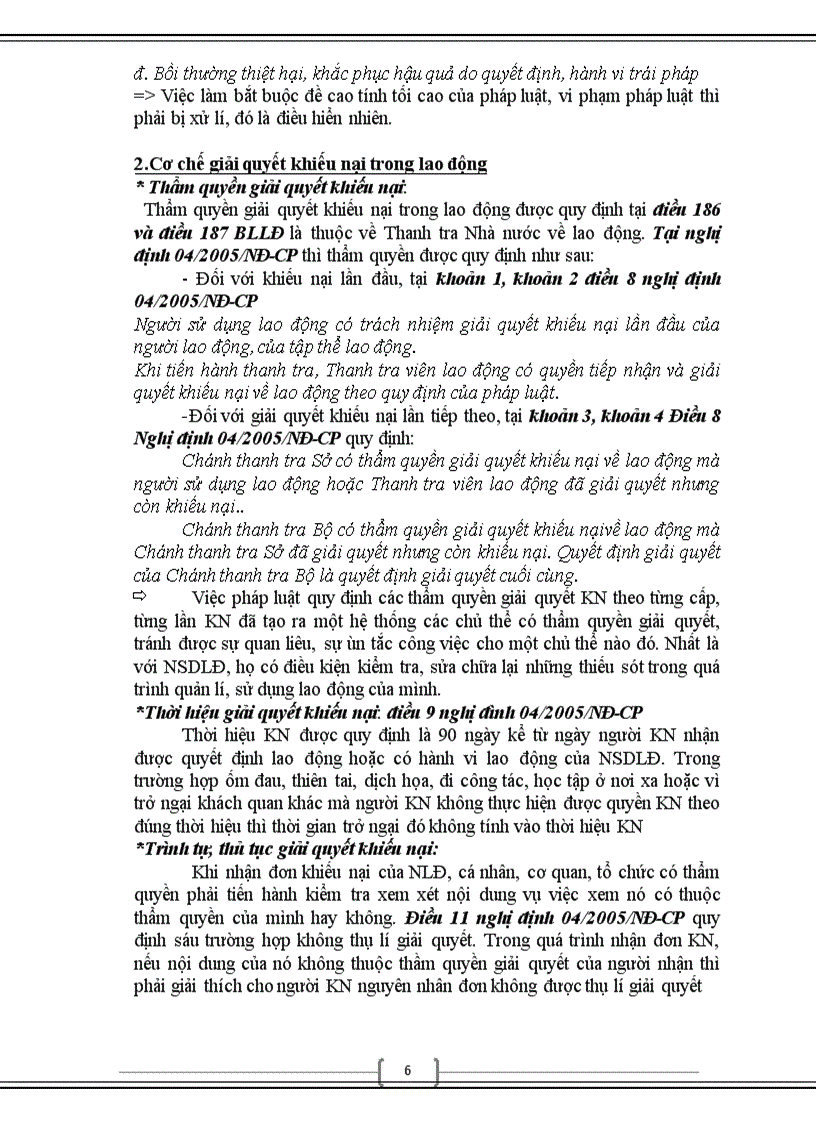 image for page Trình bày cơ chế giải quyết khiếu nại trong lĩnh vực lao động Giải quyết tình huống 8đ