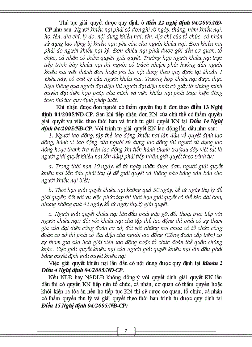 image for page Trình bày cơ chế giải quyết khiếu nại trong lĩnh vực lao động Giải quyết tình huống 8đ