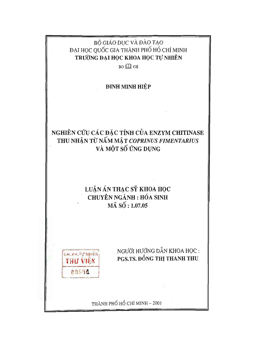 image for page Nghiên cứu các đặc tính enzym chitinase thu nhận từ nấm mật coprinus fimentarius và mộ số ứng dụng