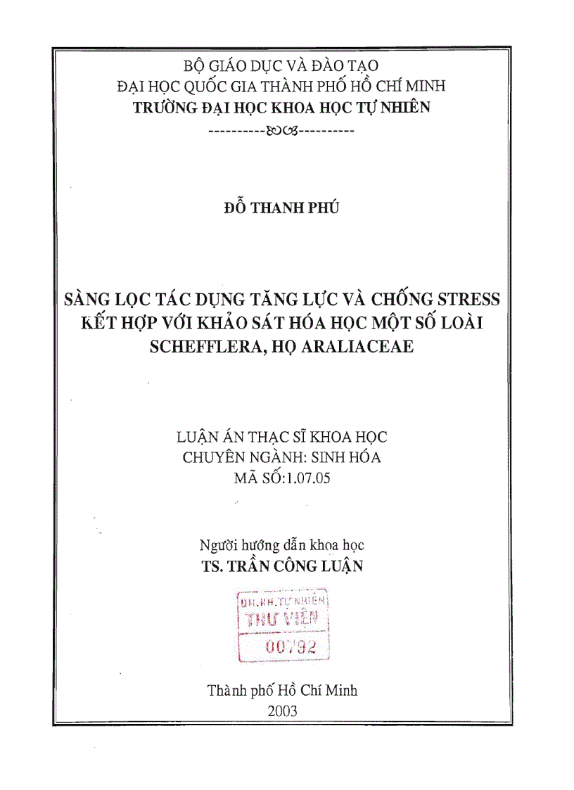 image for page Sàng lọc tác dụng tăng lực và chống stress kết hợp với khảo sát hóa học một số loài schefflera họ araliaceae