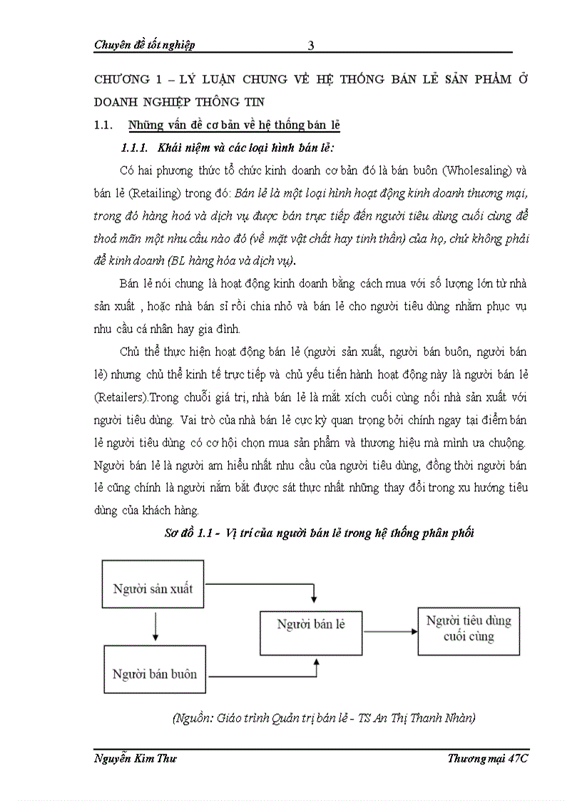 Hoàn thiện hệ thống bán lẻ Điện thoại di động của Trung tâm bán lẻ thuộc Công ty Thương Mại và Xuất nhập khẩu Viettel