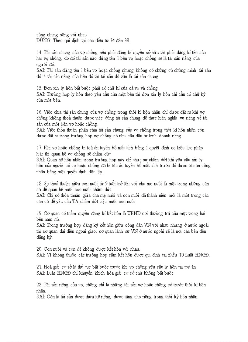 image for page Câu hỏi ôn tập Luật Hôn nhân gia đình dạng trắc nghiệm đúng sai có đáp án