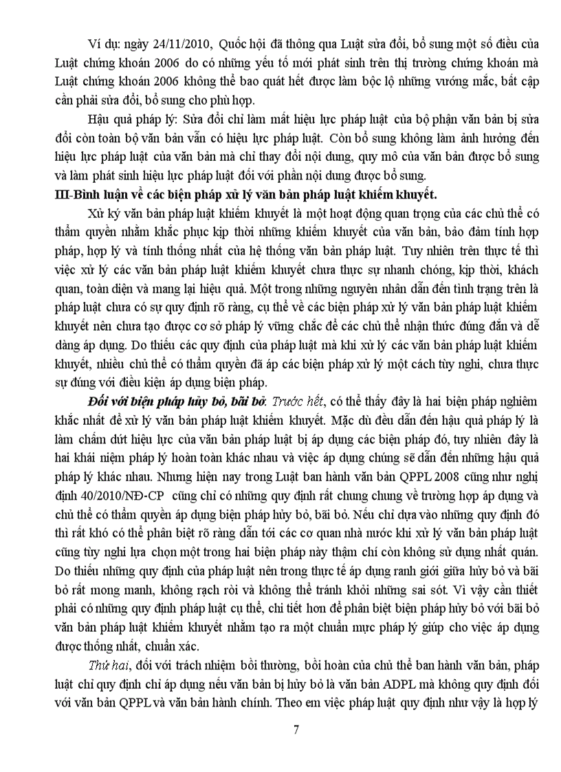 image for page Phân tích và bình luận về các biện pháp xử lý văn bản pháp luật khiếm khuyết