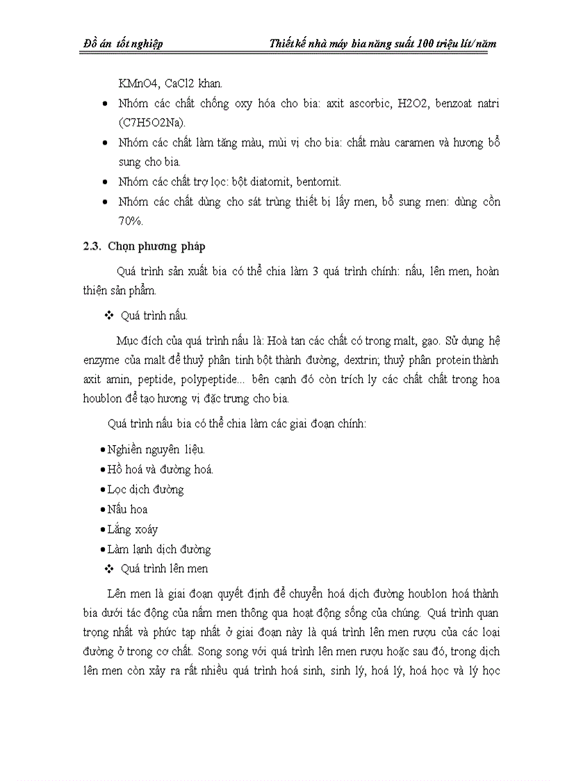 image for page Thiết kế nhà máy bia nằng suất 100 triệu lít năm