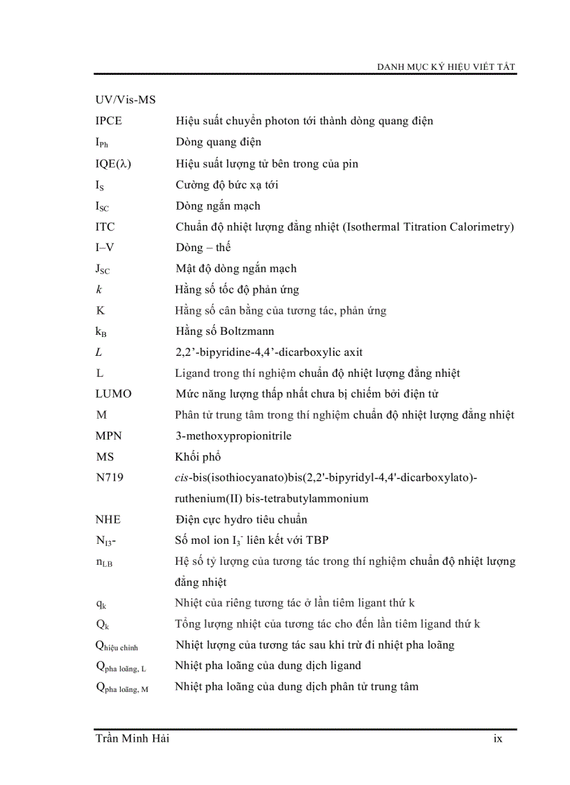 image for page Tác động của các phụ gia axit nicotinic và 4 tert butylpyrindine đến hoạt động của pin mặt trời tinh thể nano tio2 chất nhạy quang