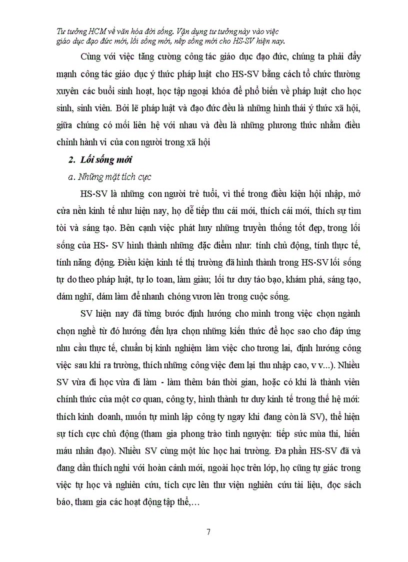 image for page Tiểu luận tư tưởng hồ chí minh Tư tưởng HCM về văn hóa đời sống Vận dụng tư tưởng này vào việc giáo dục đạo đức mới lối sống mới nếp sống mới cho HS SV hiện nay