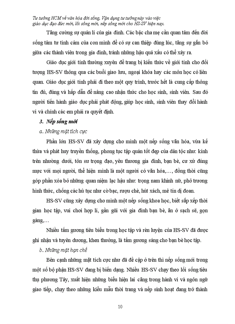 image for page Tiểu luận tư tưởng hồ chí minh Tư tưởng HCM về văn hóa đời sống Vận dụng tư tưởng này vào việc giáo dục đạo đức mới lối sống mới nếp sống mới cho HS SV hiện nay