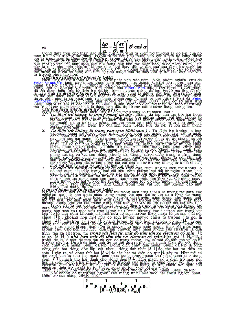 image for page Điện trở và ảnh hưởng của các tác nhân vật lý đến điện trở hiệu ứng từ điện trở thường và hiệu ứng từ điện trở khổng lồ