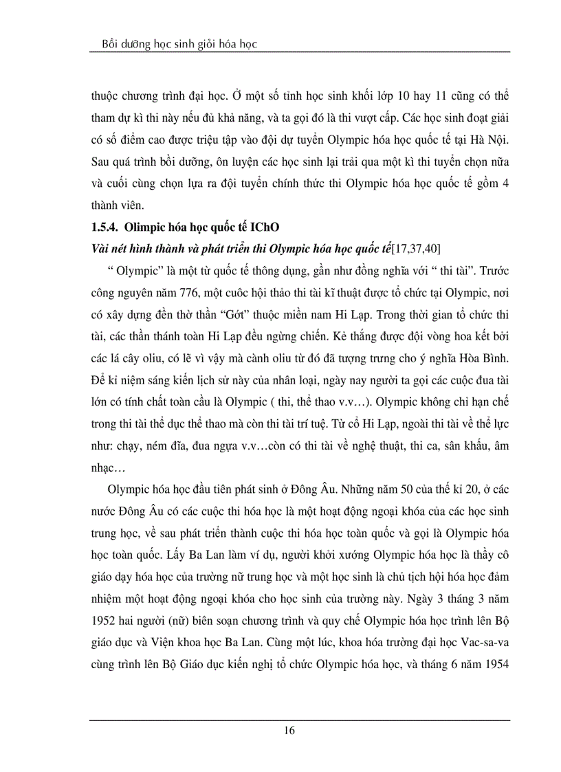 image for page Bồi dưỡng học sinh giỏi môn Hóa ở trường PTTH