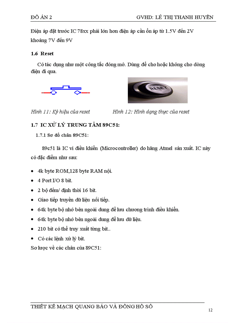 image for page Thiết kế mạch quang báo và đồng hồ số