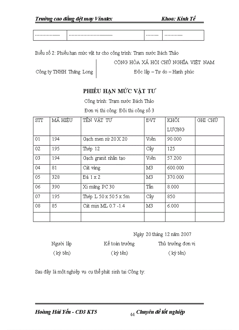 image for page Kế toán nguyên vật liệu công cụ dụng cụ tại Công ty TNHH Thăng Long