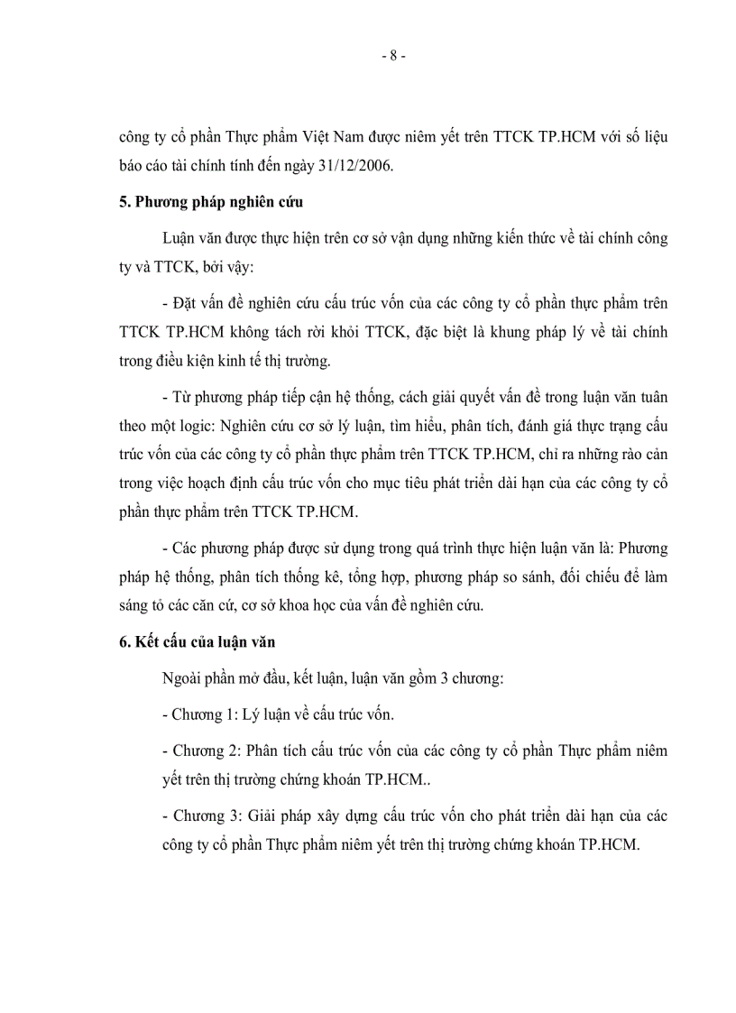 image for page Giải pháp xây dựng cấu trúc vốn cho phát triển dài hạn của Công ty Cổ phần Thực Phẩm niêm yết trên thị trường chứng khoán TP HCM