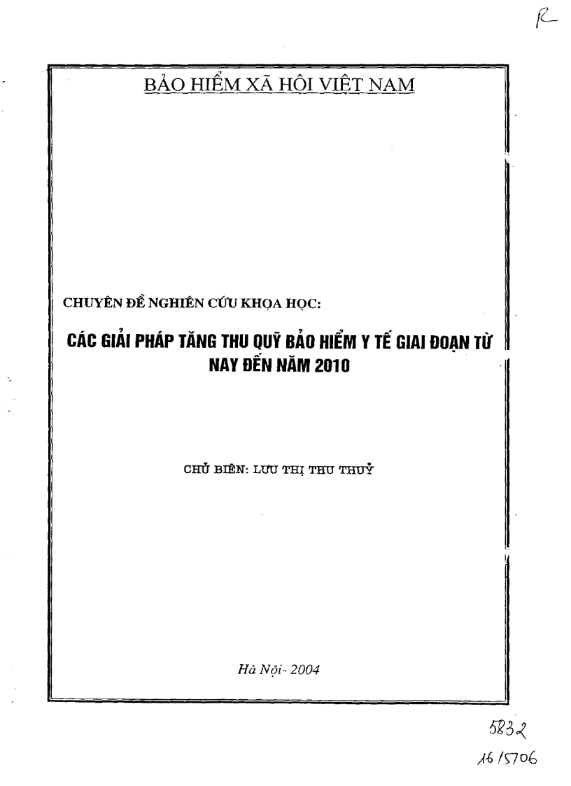 image for page Các giải pháp tăng thu quỹ bảo hiểm y tế giai đoạn từ nay đến 2010