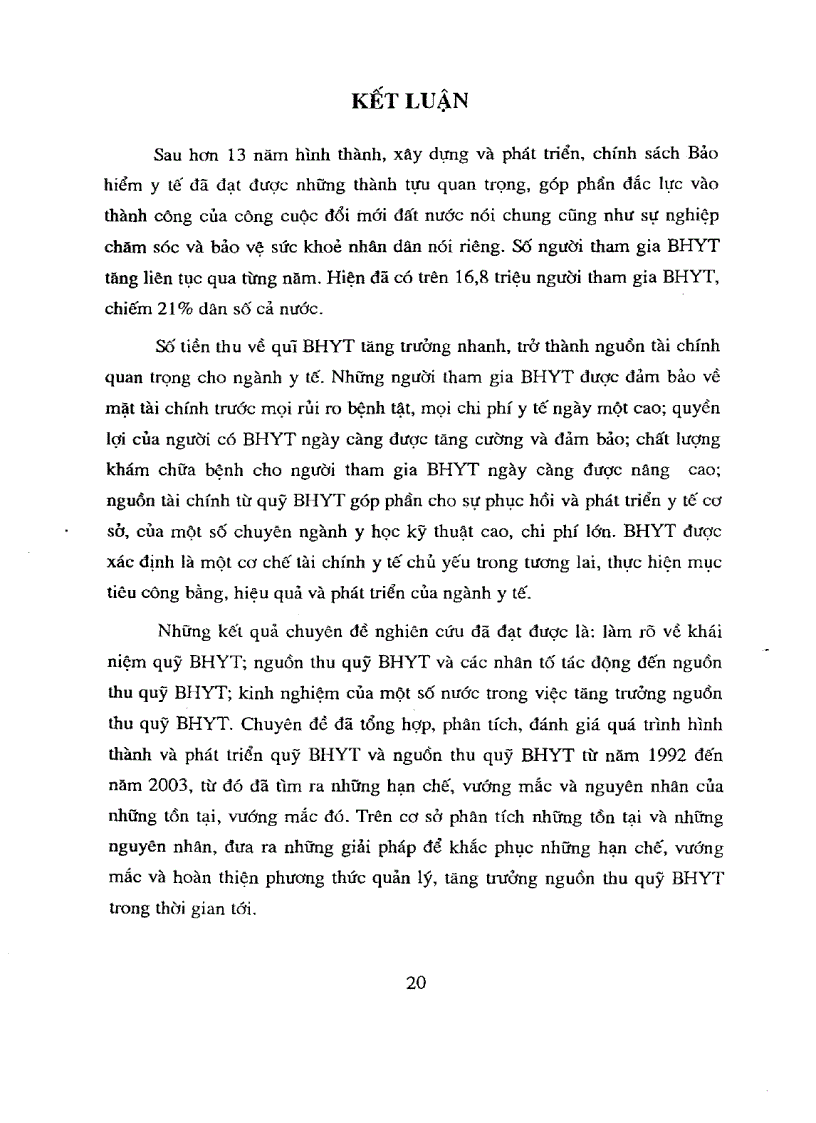 image for page Các giải pháp tăng thu quỹ bảo hiểm y tế giai đoạn từ nay đến 2010