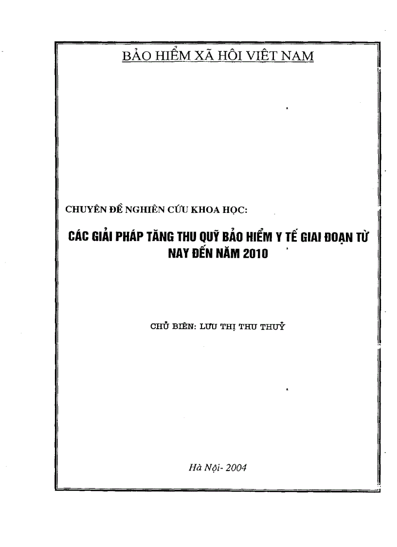 image for page Các giải pháp tăng thu quỹ bảo hiểm y tế giai đoạn từ nay đến 2010
