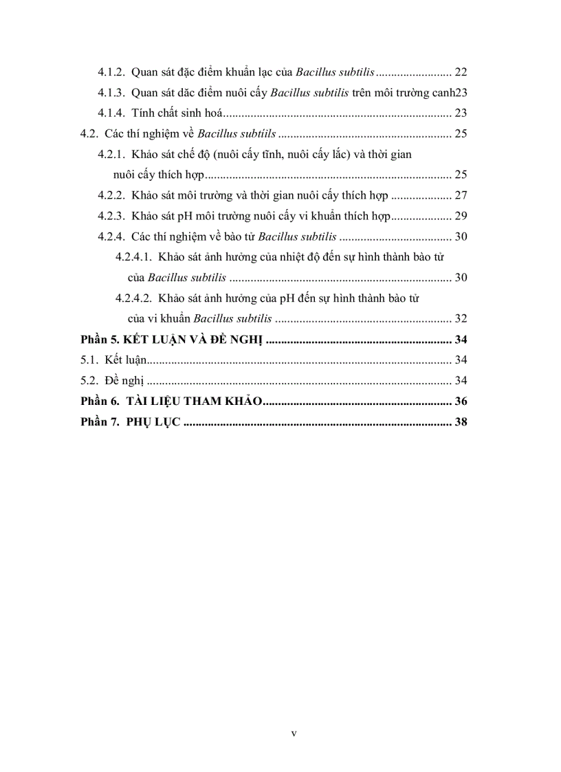 image for page Khảo sát điều kiện nuôi cấy và sinh bào tử vi khuẩn Bacillus subtilis