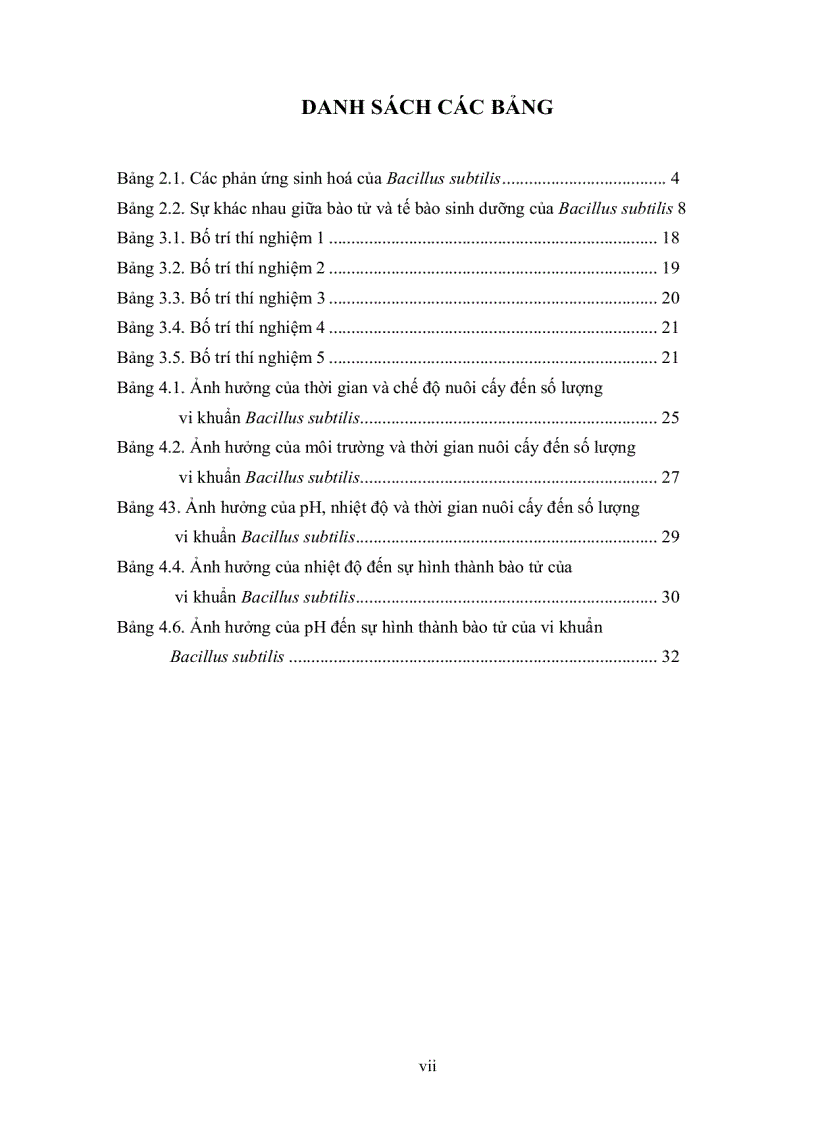 image for page Khảo sát điều kiện nuôi cấy và sinh bào tử vi khuẩn Bacillus subtilis