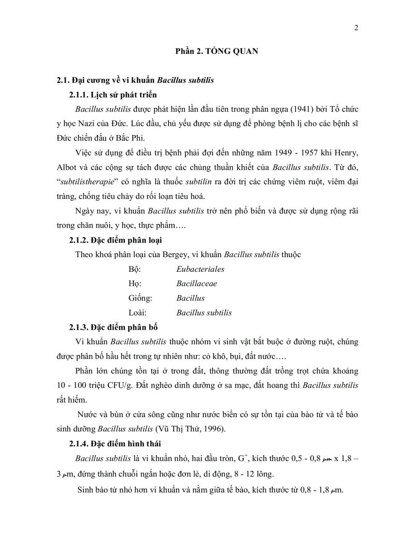 image for page Khảo sát điều kiện nuôi cấy và sinh bào tử vi khuẩn Bacillus subtilis