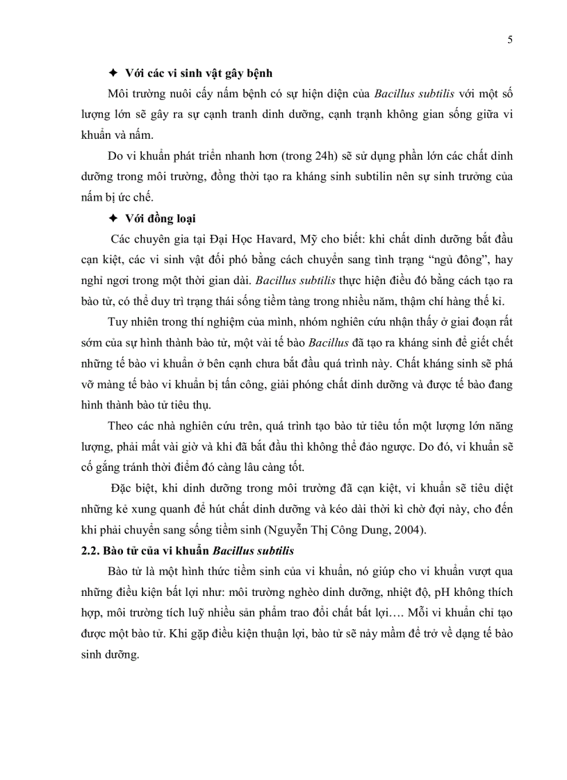 image for page Khảo sát điều kiện nuôi cấy và sinh bào tử vi khuẩn Bacillus subtilis