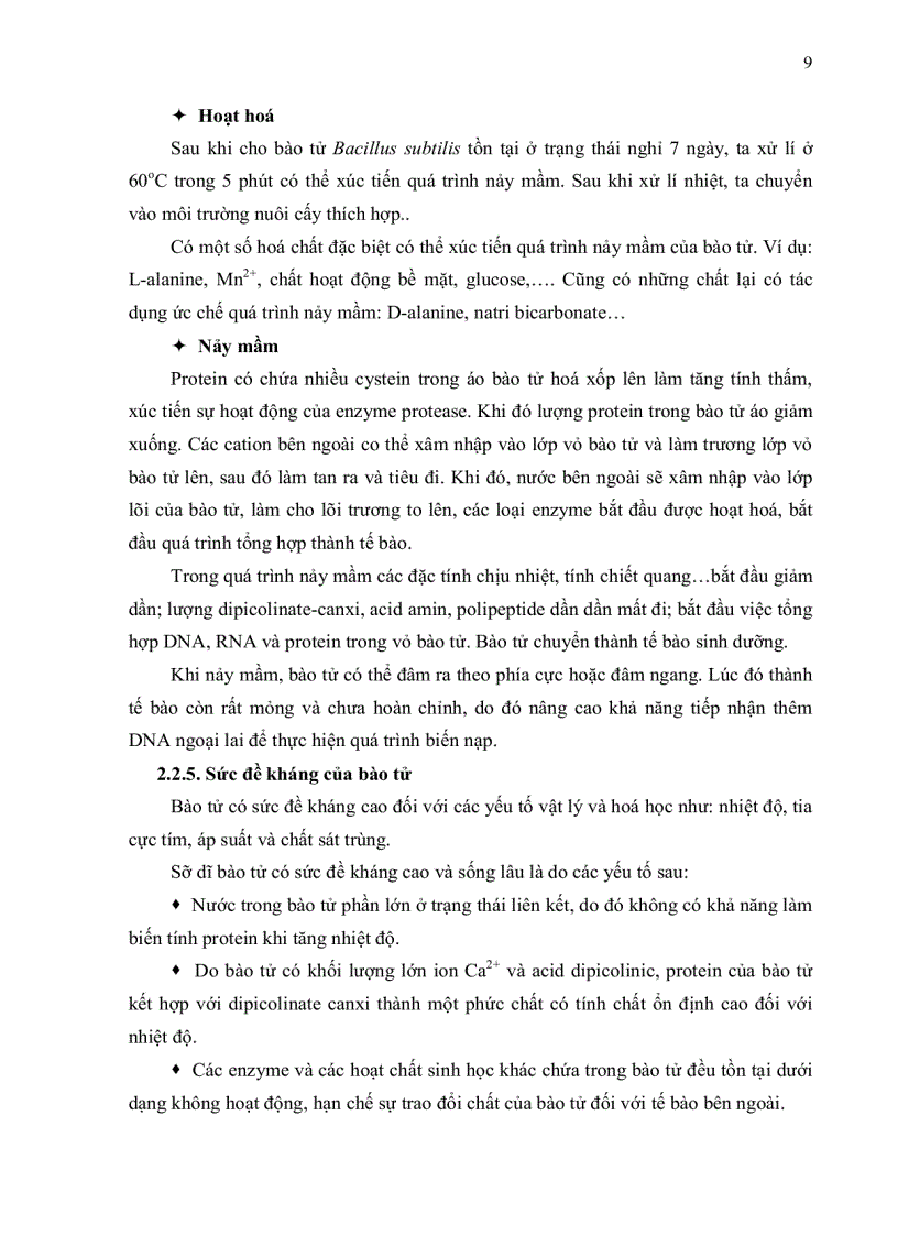 image for page Khảo sát điều kiện nuôi cấy và sinh bào tử vi khuẩn Bacillus subtilis