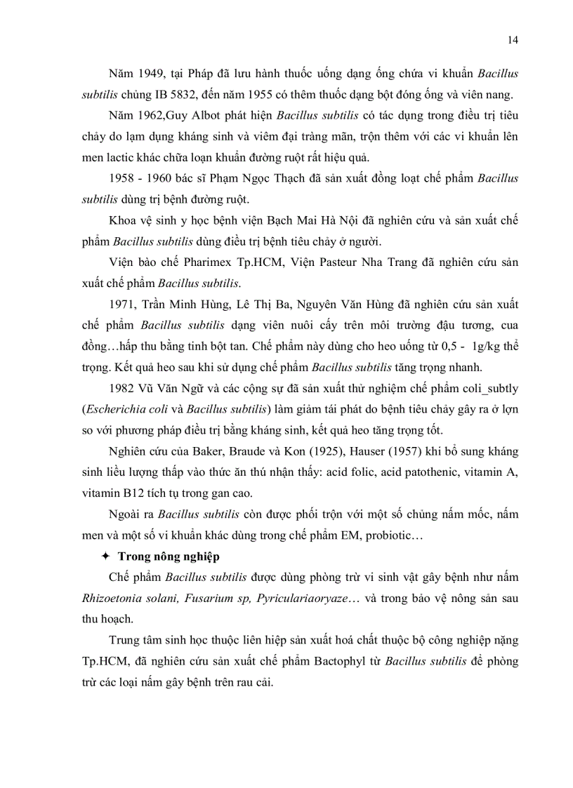 image for page Khảo sát điều kiện nuôi cấy và sinh bào tử vi khuẩn Bacillus subtilis